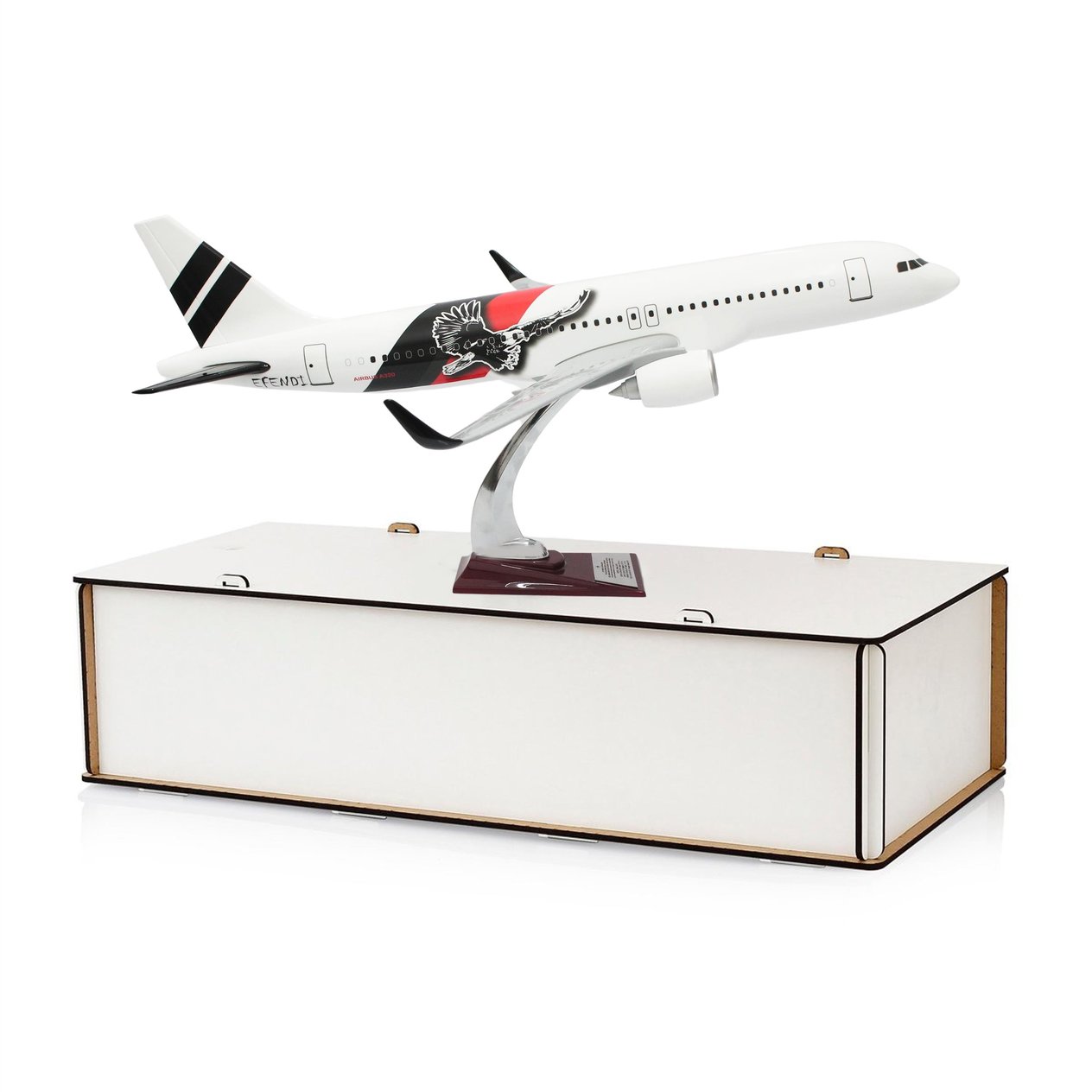 UCK0218Zekupp Airbus 320-200 1/60 Ölçek Kartal Tasarım Beyaz Keman BoyMaket Uçak