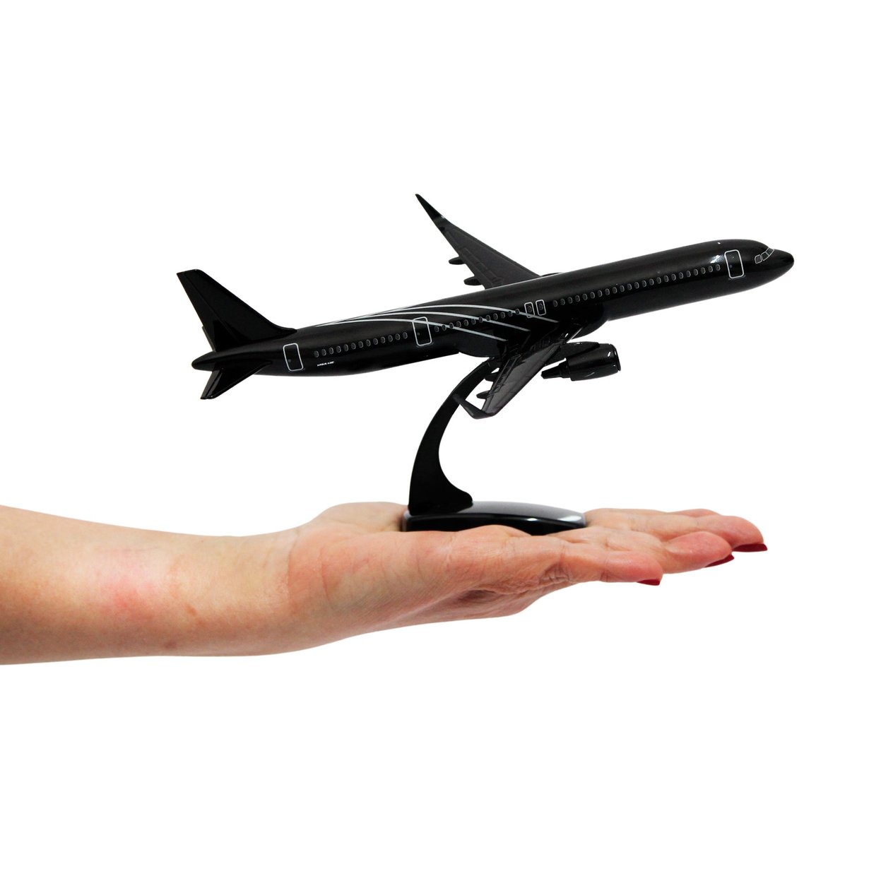 UCK0222Zekupp Airbus A321 1/200 Ölçek  Siyah Çizgili Tasarım Plastik Maket Uçak