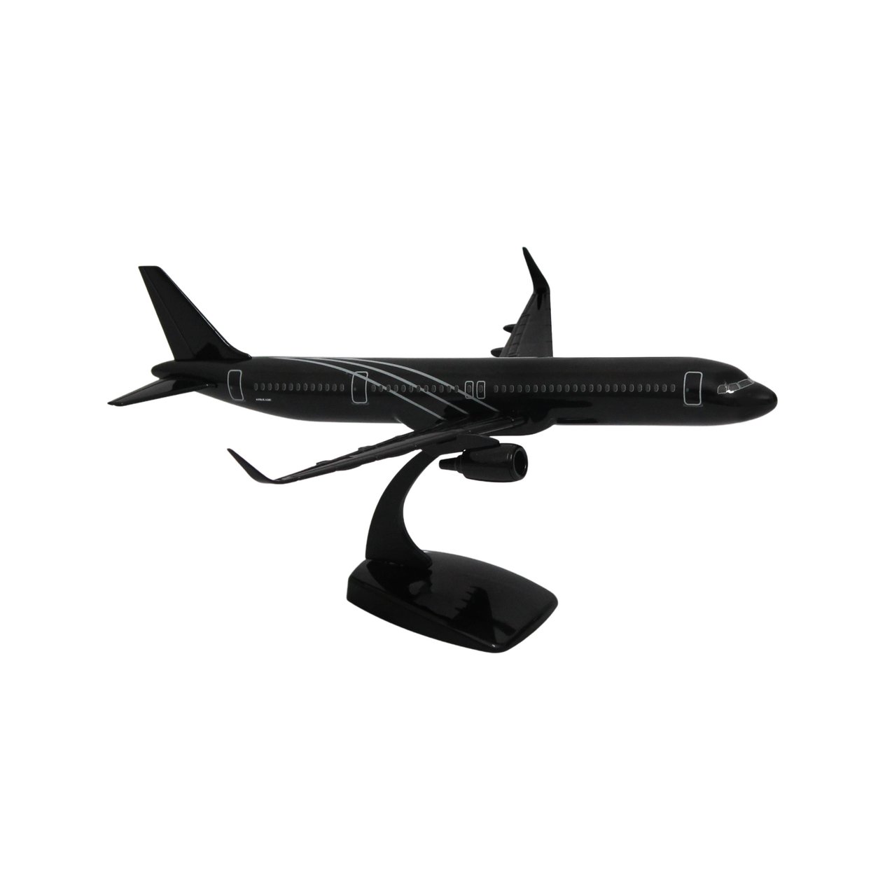 UCK0222Zekupp Airbus A321 1/200 Ölçek  Siyah Çizgili Tasarım Plastik Maket Uçak