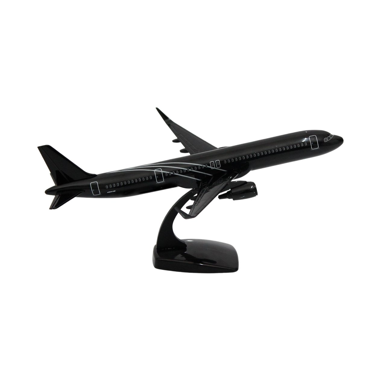 UCK0222Zekupp Airbus A321 1/200 Ölçek  Siyah Çizgili Tasarım Plastik Maket Uçak