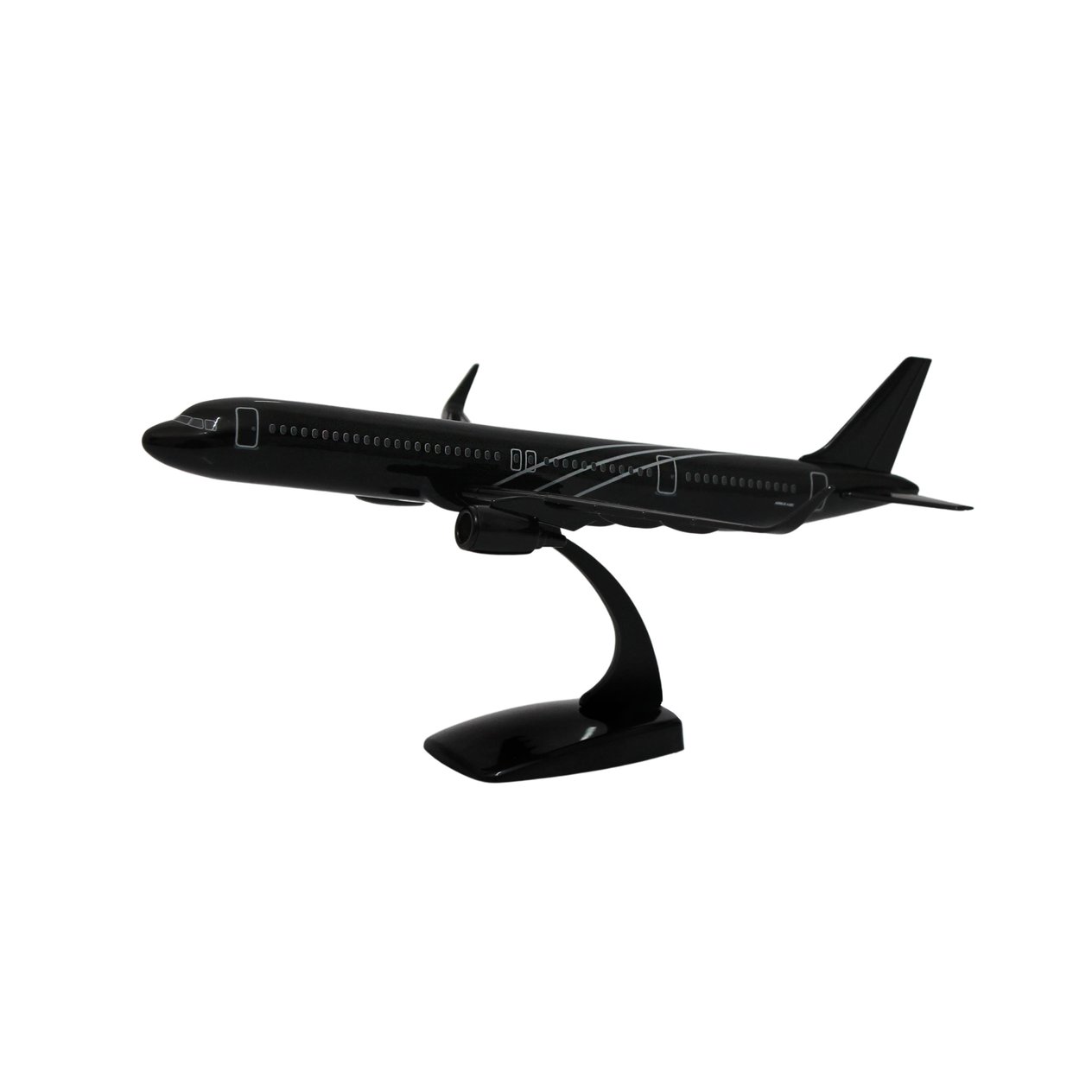 UCK0222Zekupp Airbus A321 1/200 Ölçek  Siyah Çizgili Tasarım Plastik Maket Uçak