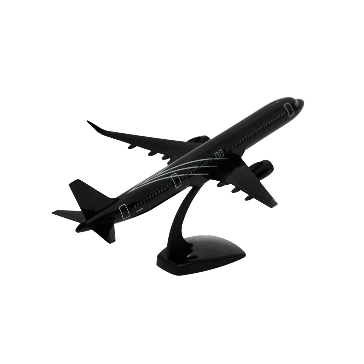 UCK0222Zekupp Airbus A321 1/200 Ölçek  Siyah Çizgili Tasarım Plastik Maket Uçak