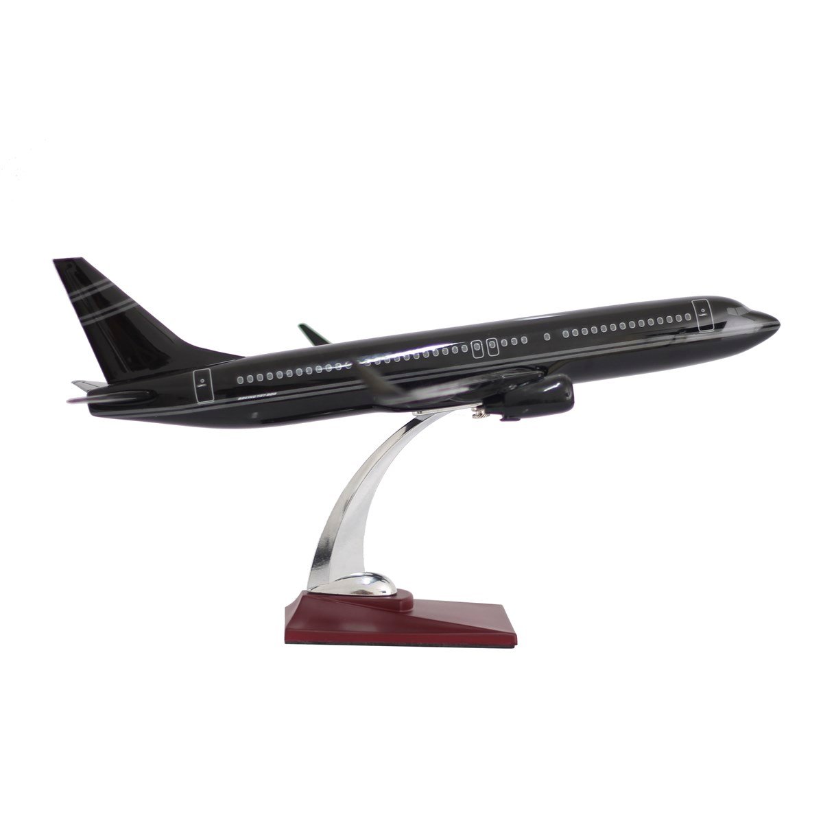 Zekupp Boeing 737-800 1/100 Ölçek Çizgi  Detaylı Siyah Tasarımlı Model Uçak