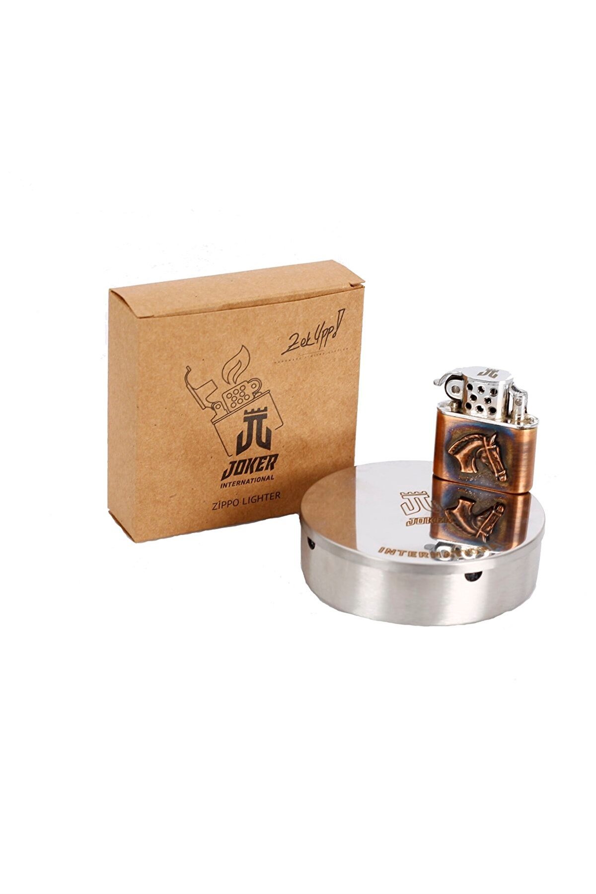 Zekupp Joker Çakmak - Zippo At Tasarımlı Çakmak