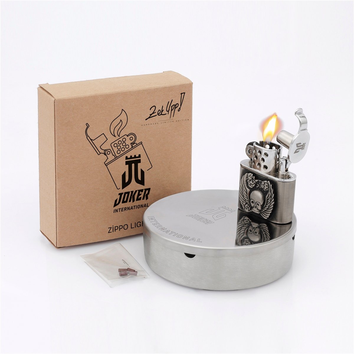 Zekupp Joker Çakmak - Zippo Kuru Kafa Tasarımlı Çakmak