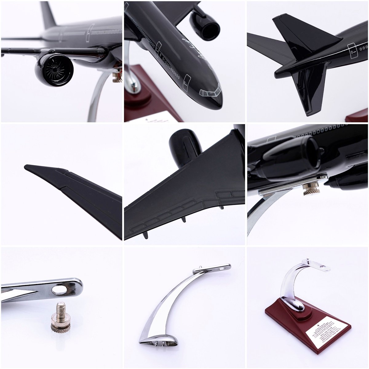 Zekupp - Maket Uçak - Boeing 777-300 1/200 - SİYAH ÖZEL TASARIM Model Uçak
