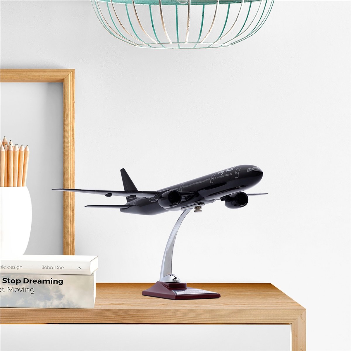 Zekupp - Maket Uçak - Boeing 777-300 1/200 - SİYAH ÖZEL TASARIM Model Uçak
