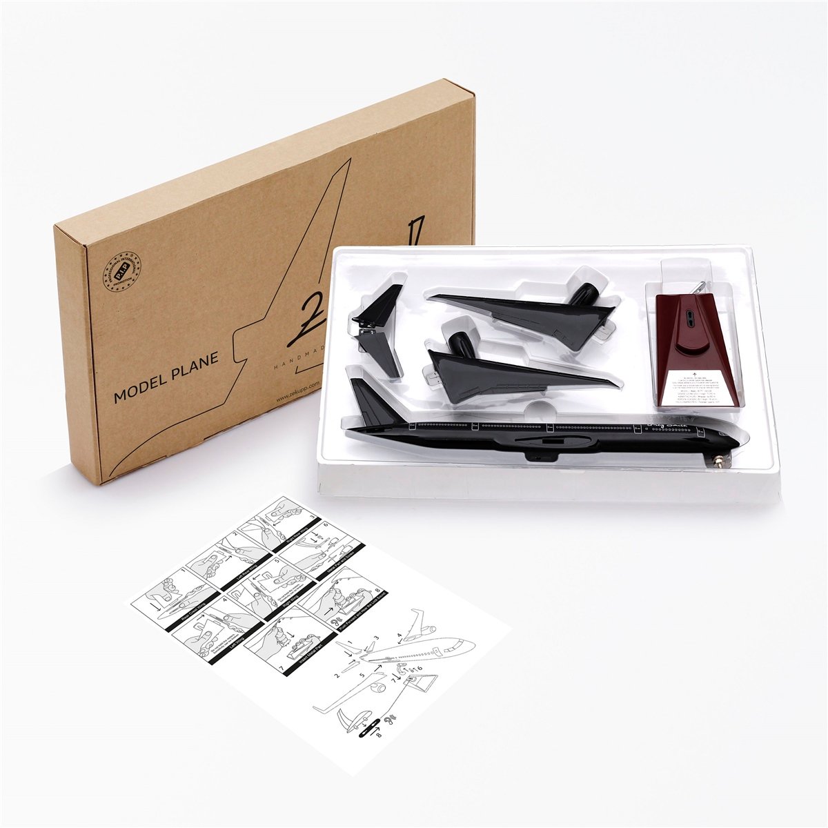 Zekupp - Maket Uçak - Boeing 777-300 1/200 - SİYAH ÖZEL TASARIM Model Uçak