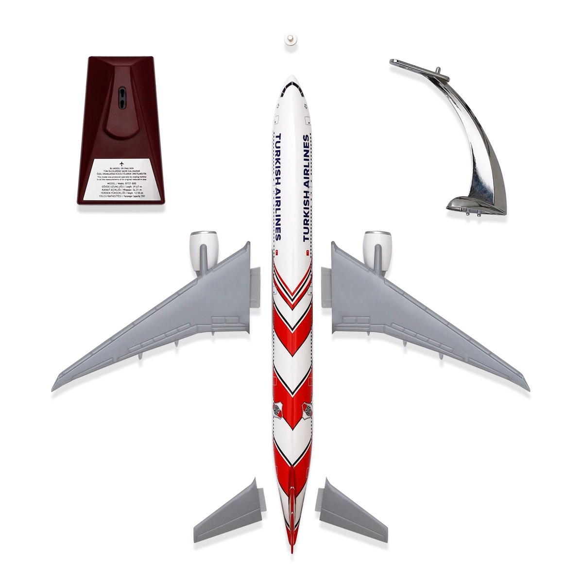 Zekupp - Maket Uçak THY LİSANSLI - Boeing 777-300 1/200 - RİVER PLATE Model Uçak