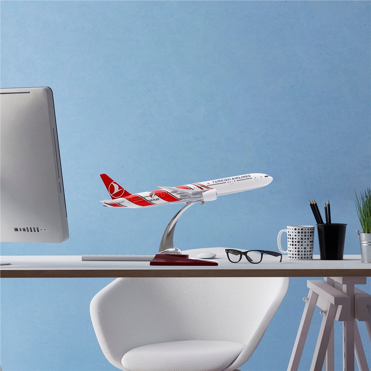 Zekupp - Maket Uçak THY LİSANSLI - Boeing 777-300 1/200 - RİVER PLATE Model Uçak