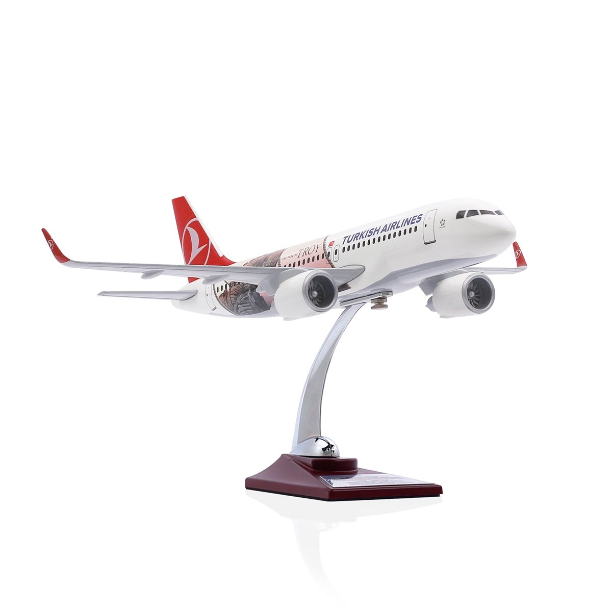 Zekupp - THY LİSANSLI Maket Uçak, Airbus A320-200 1/100, THY TROYA Tasarımlı Model Uçak
