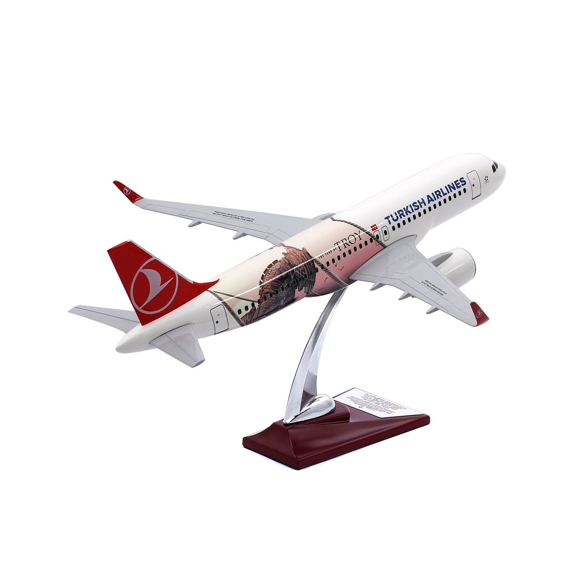 Zekupp - THY LİSANSLI Maket Uçak, Airbus A320-200 1/100, THY TROYA Tasarımlı Model Uçak