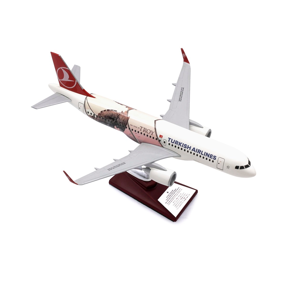 Zekupp - THY LİSANSLI Maket Uçak, Airbus A320-200 1/100, THY TROYA Tasarımlı Model Uçak