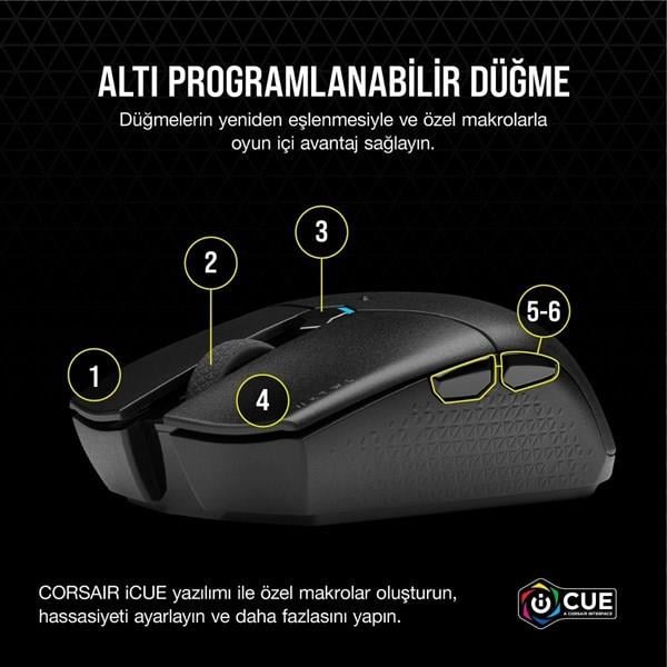 CORSAIR Katar PRO CH-931C011-Eu  10.000dpi Kablosuz Oyuncu Mouse