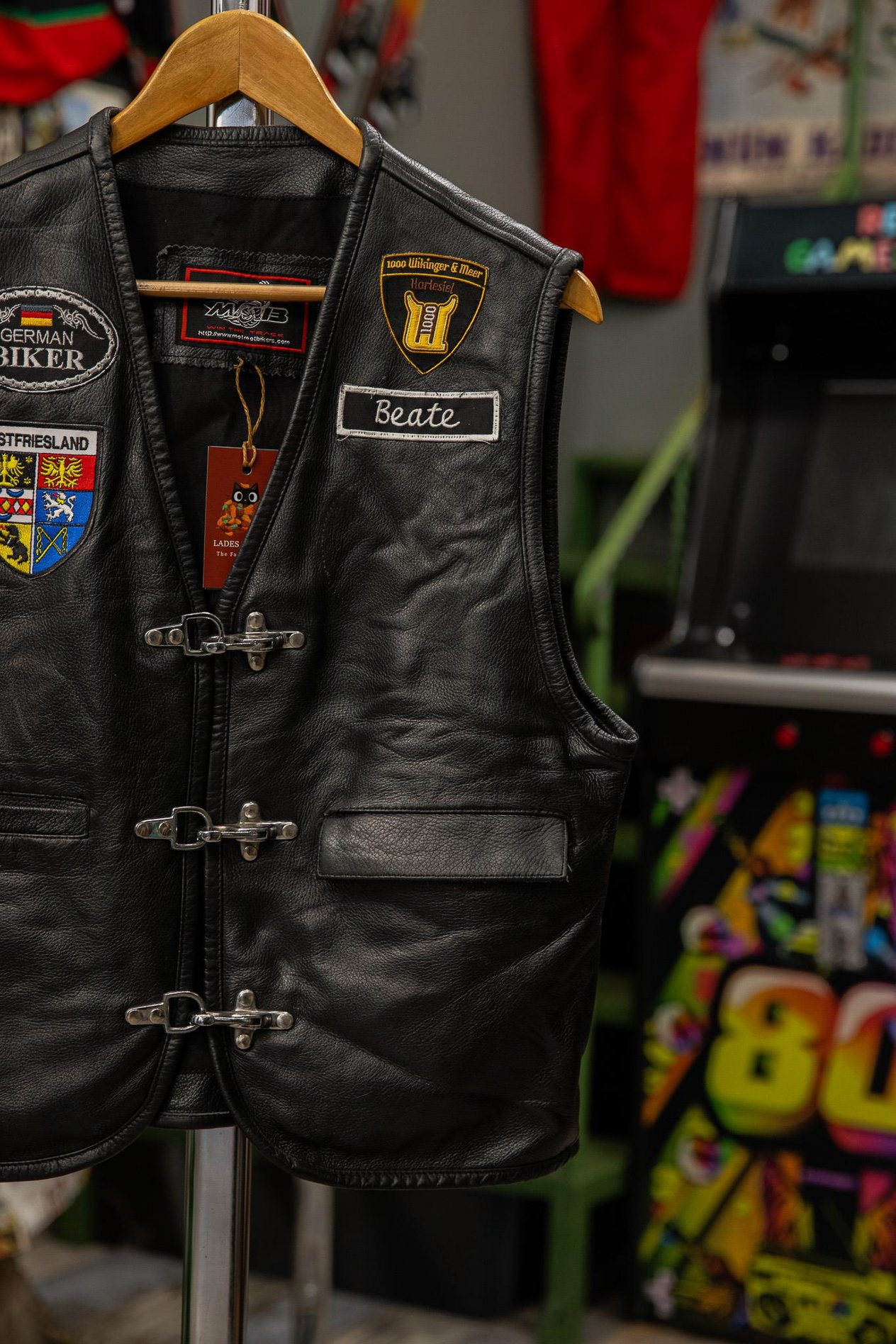 90's GERMANY BIKER Deri Ceket/Ceket