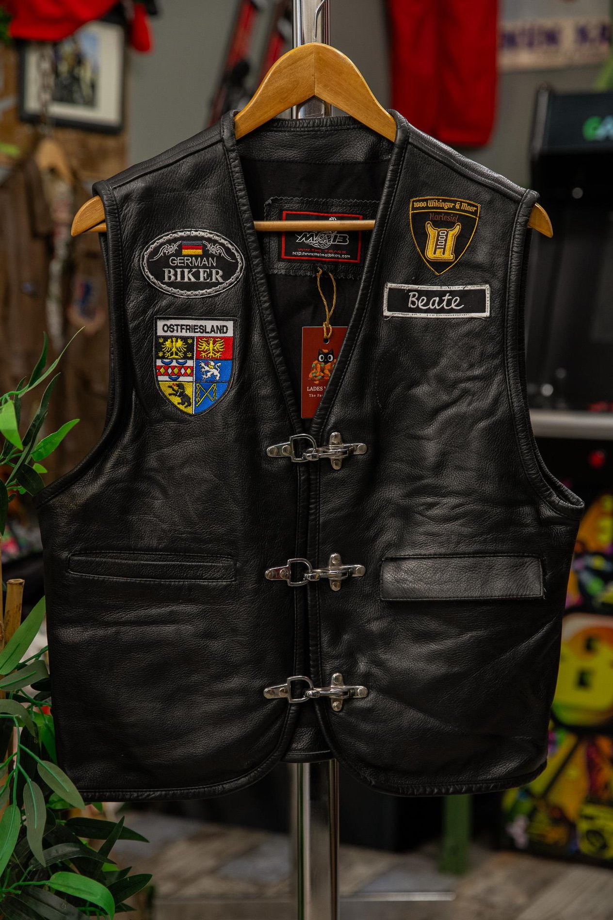90's GERMANY BIKER Deri Ceket/Ceket
