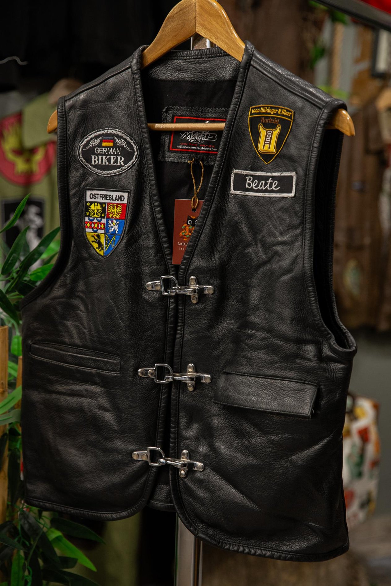 90's GERMANY BIKER Deri Ceket/Ceket