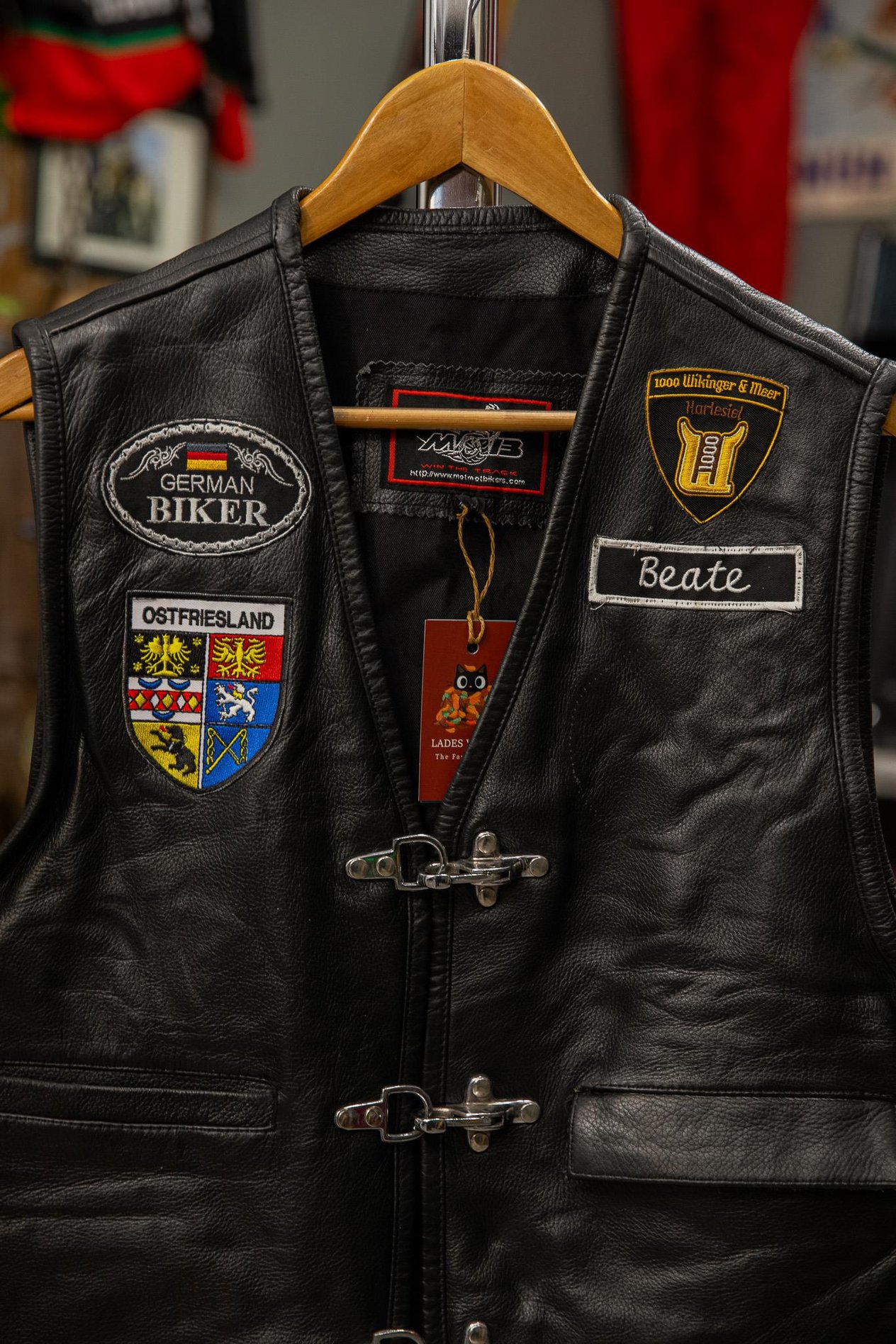 90's GERMANY BIKER Deri Ceket/Ceket