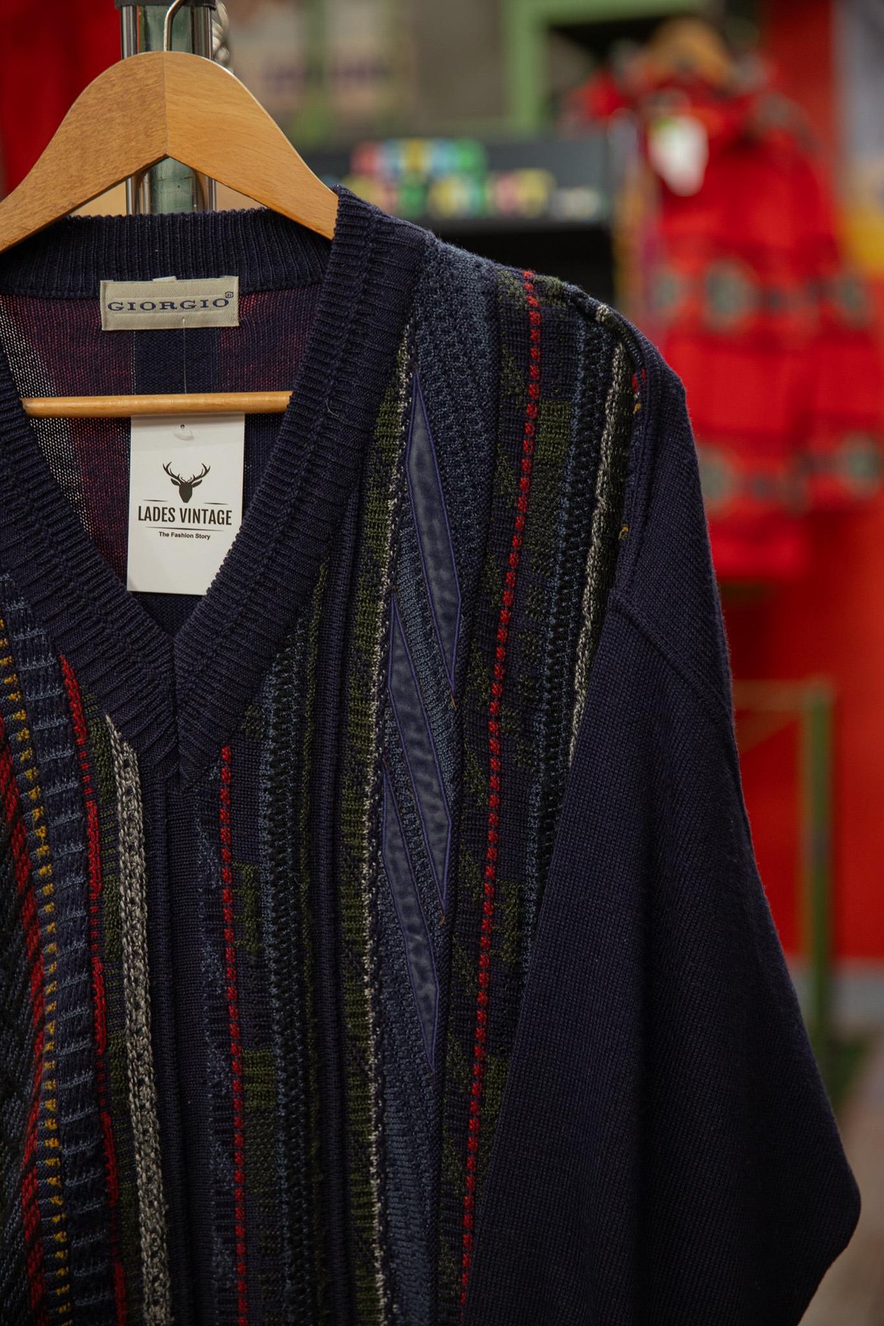 coogi style örme nakışlı kazak