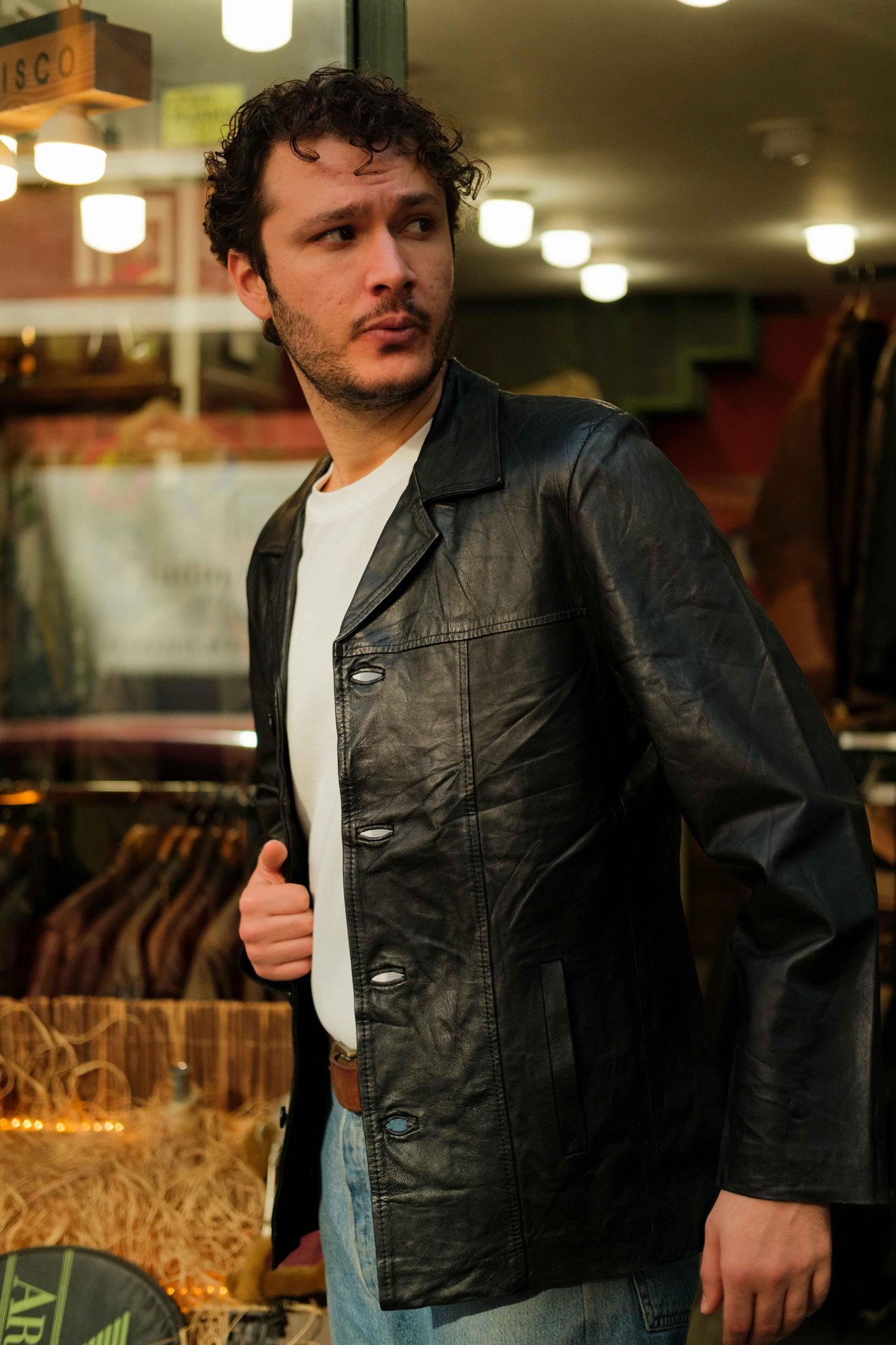 England 90's Model Unisex Blazer Deri Ceket
