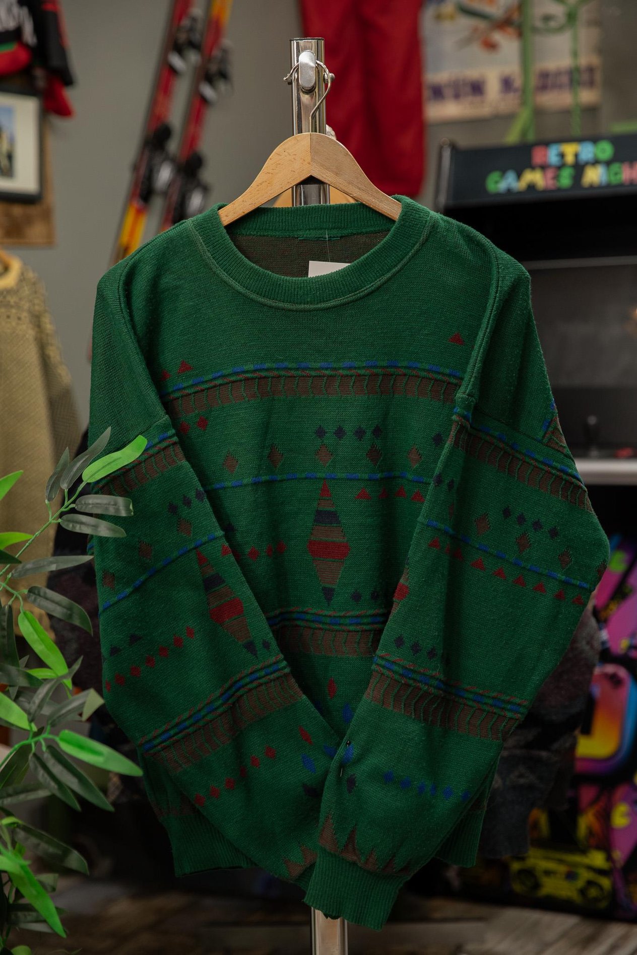 Etnik Green Unisex Kazak