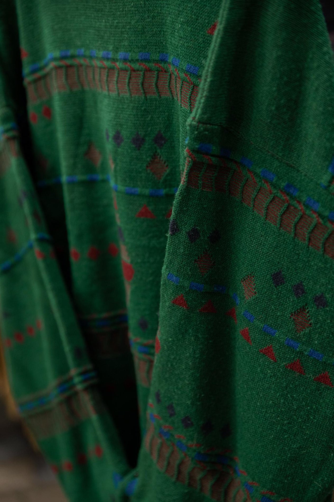 Etnik Green Unisex Kazak