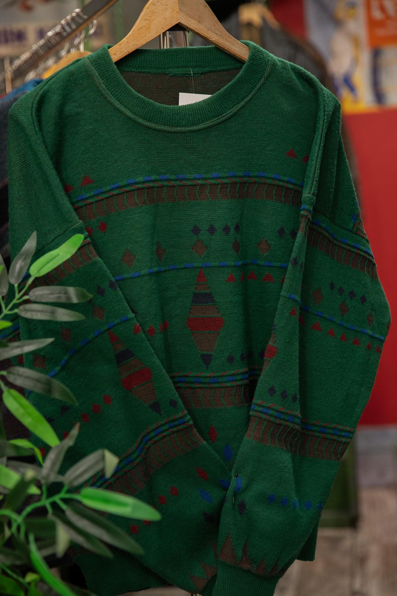Etnik Green Unisex Kazak