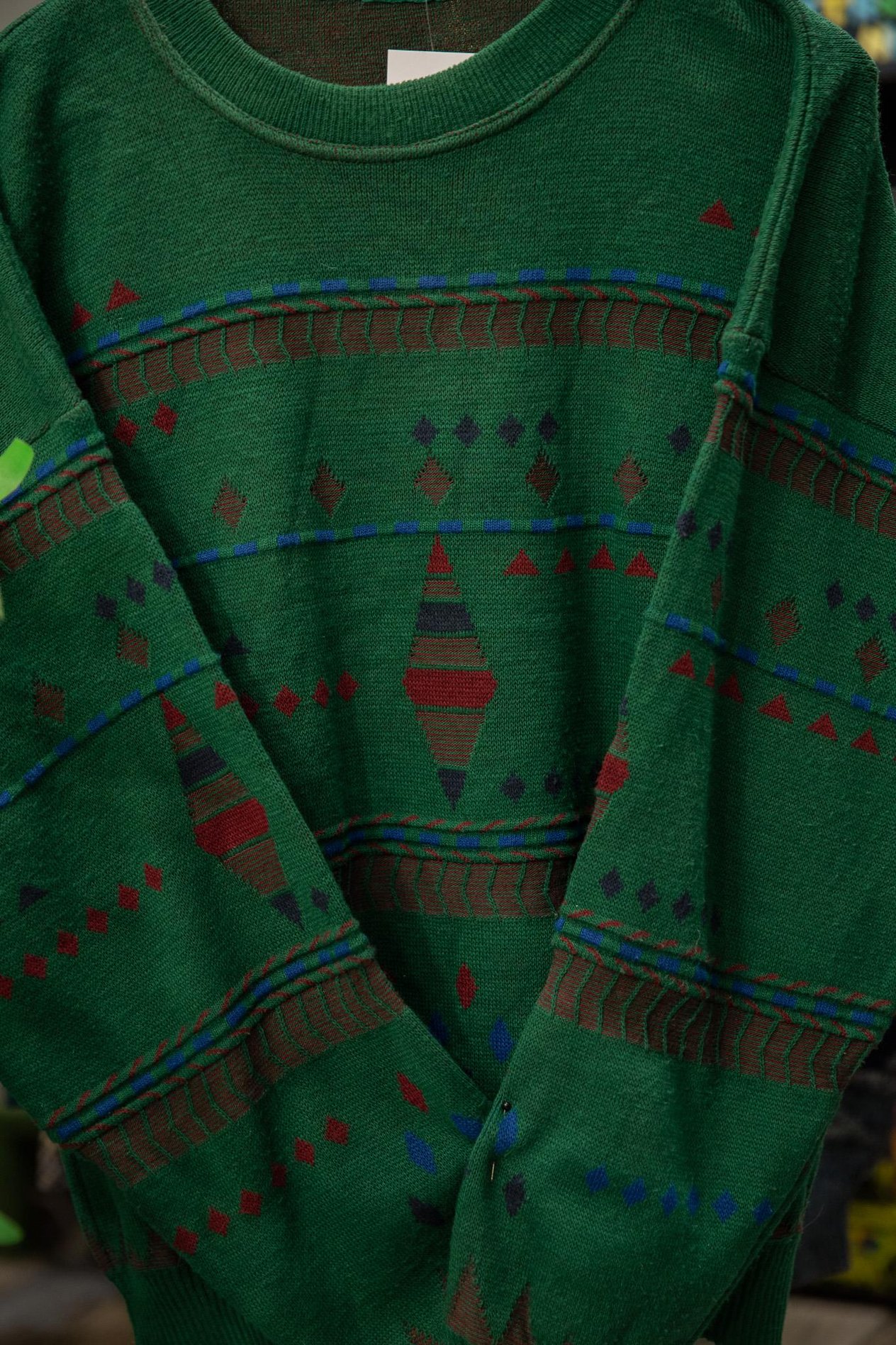 Etnik Green Unisex Kazak
