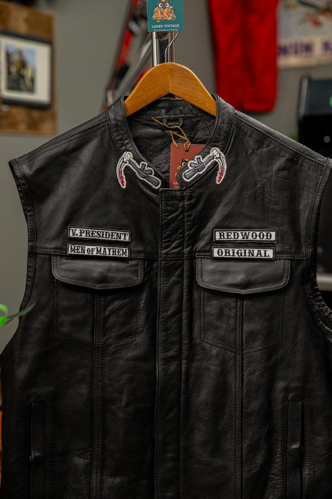 SOHS OF ANARCHY Tasarım Deri Yelek/Ceket