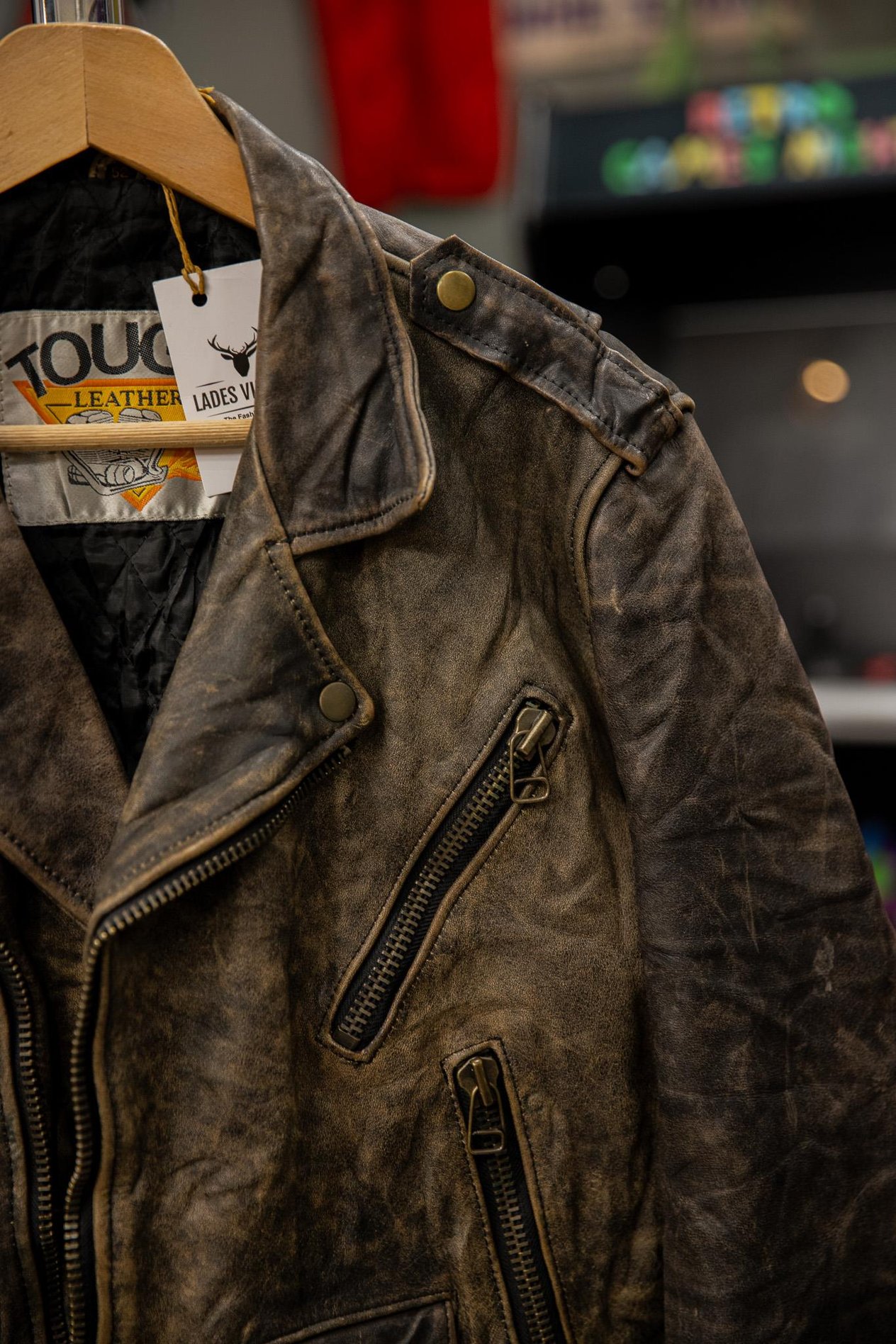 TOUGH American Biker Eskitme Kadın Deri Ceket