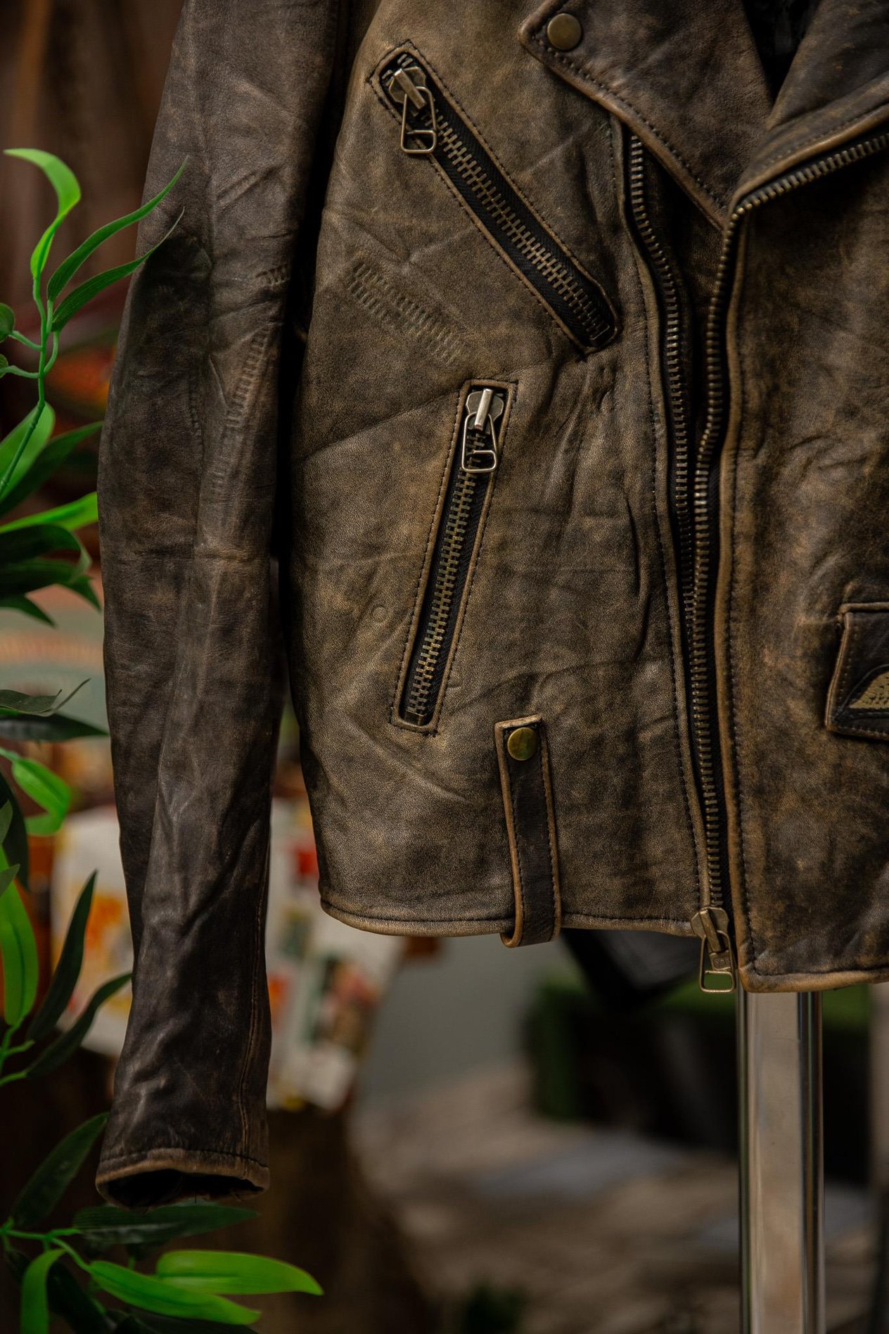 TOUGH American Biker Eskitme Kadın Deri Ceket
