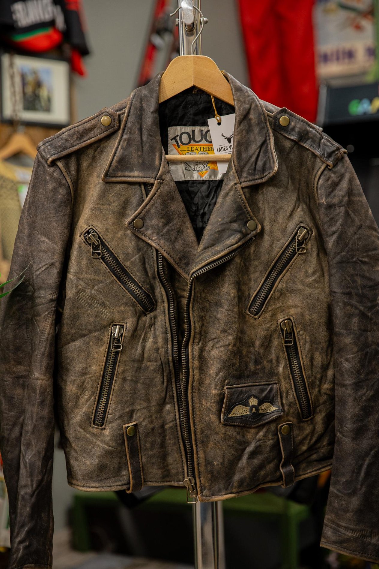 TOUGH American Biker Eskitme Kadın Deri Ceket