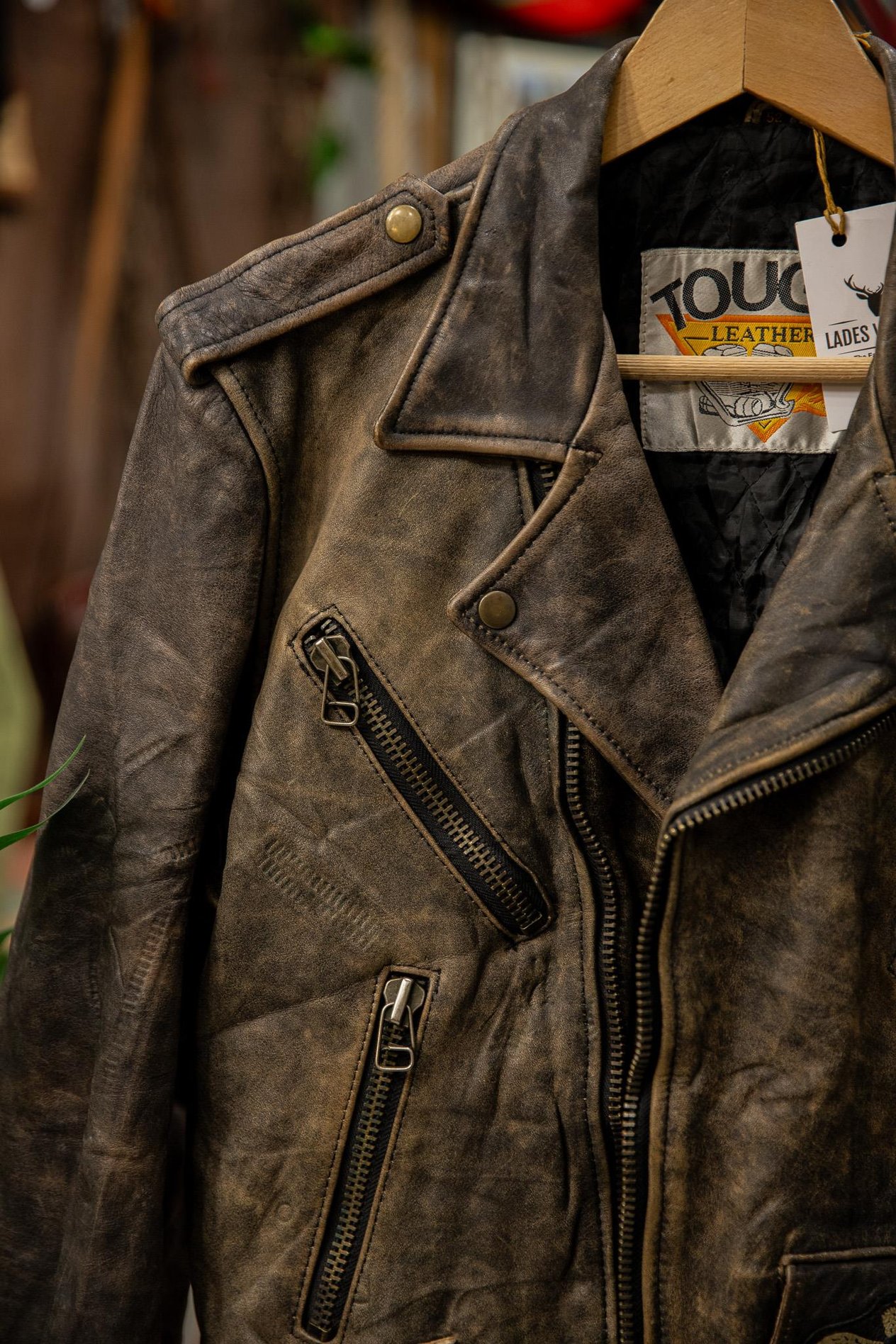 TOUGH American Biker Eskitme Kadın Deri Ceket