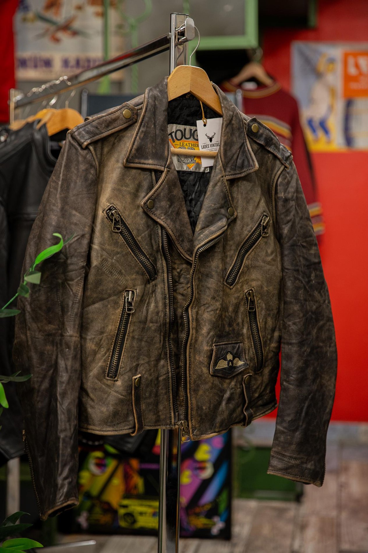 TOUGH American Biker Eskitme Kadın Deri Ceket