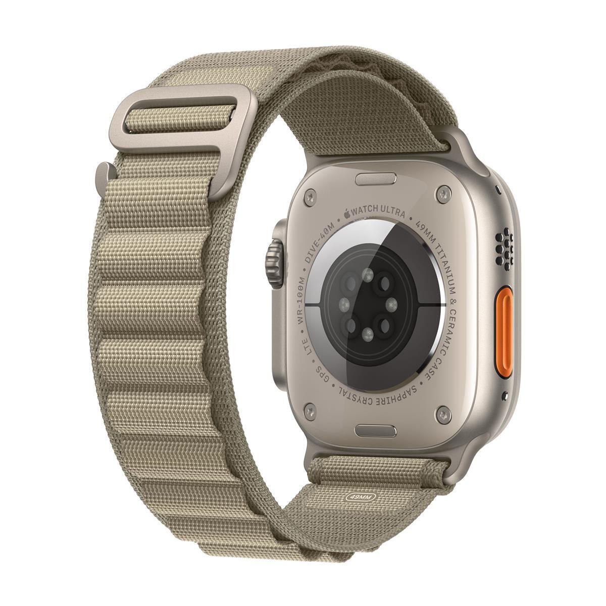 Apple Watch Ultra 2 GPS + Cellular 49mm Titanyum Kasa ve Zeytin Yeşili Alpine Kordon (Küçük) - MREX3TU/A