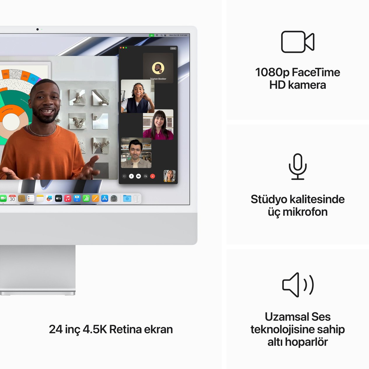 iMac 24'' Retina 4.5K Apple M3 / 8-Core CPU 10-Core GPU / 8GB / 256GB SSD / Silver MQRJ3TU/A