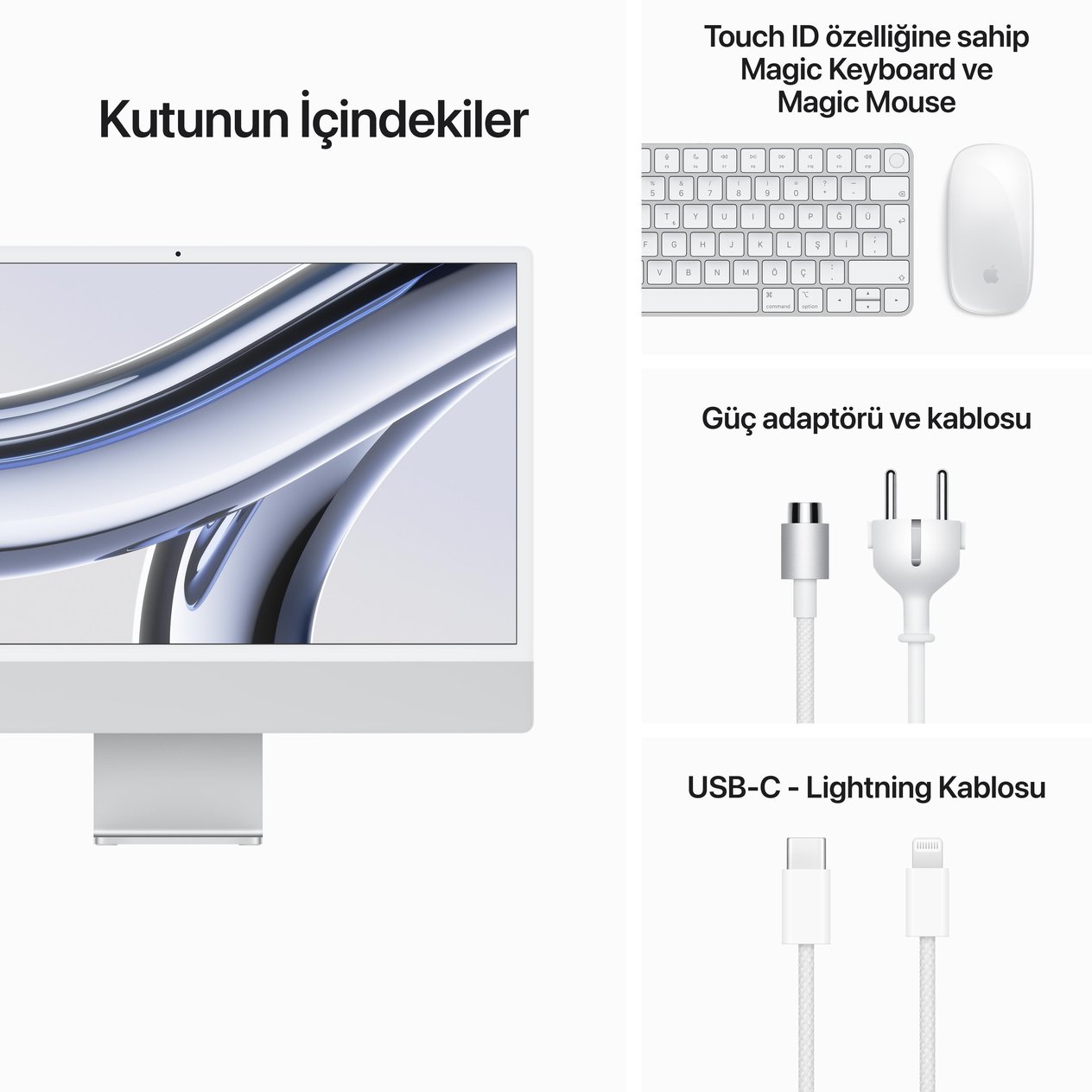 iMac 24'' Retina 4.5K Apple M3 / 8-Core CPU 10-Core GPU / 8GB / 256GB SSD / Silver MQRJ3TU/A