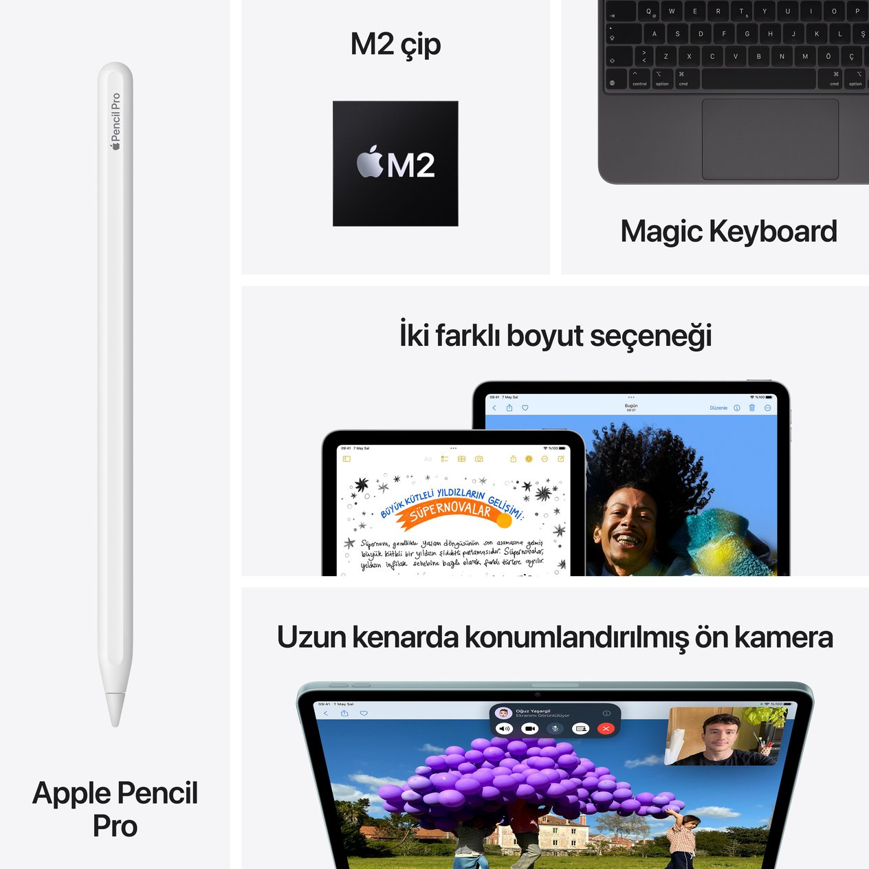 iPad Air M2 11'' Wi-Fi 64GB Uzay Grisi MUWC3TU/A