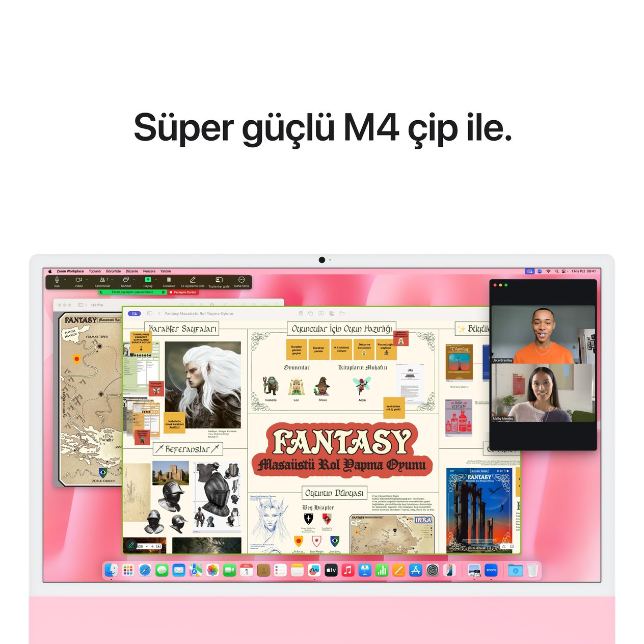 iMac 24'' Retina 4.5K Apple M4 / 10-Core CPU 10-Core GPU / 16GB / 256GB SSD / Pembe MWV43TU/A