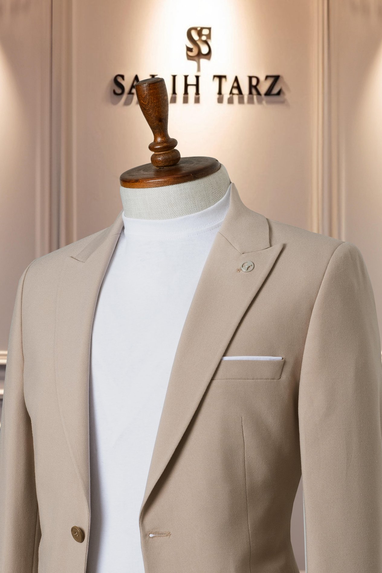 Takım Elbise İtalyan Kesim Spor İpli SlimFit Krem SD41046