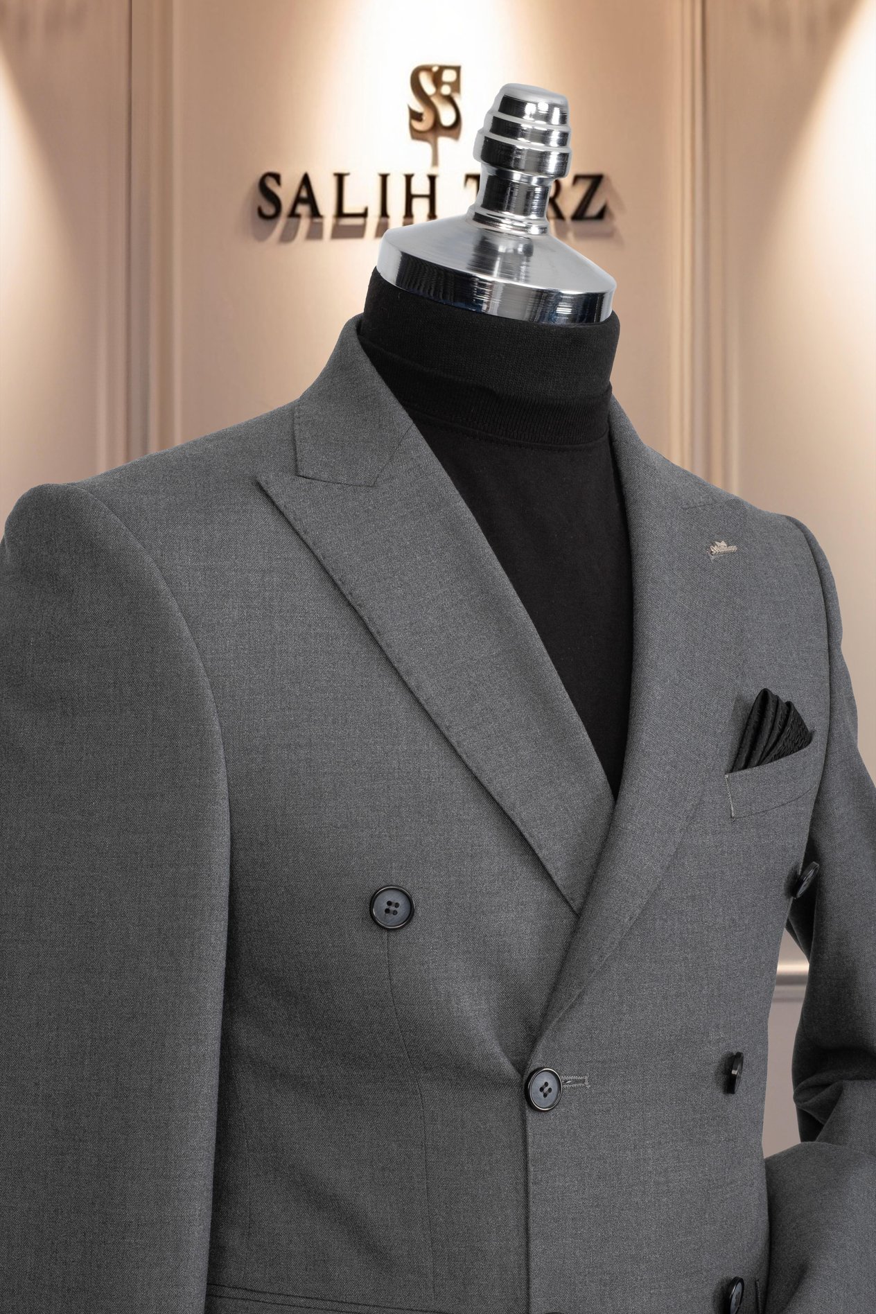 Takım Elbise Kruvaze SlimFit Gri SD42155