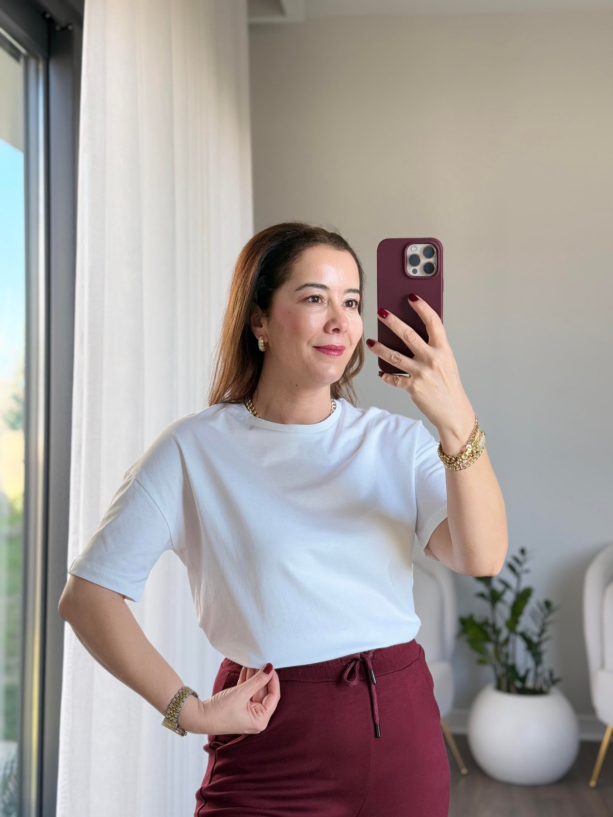 Dilvin Bisiklet Yaka Basic T-shirt Beyaz