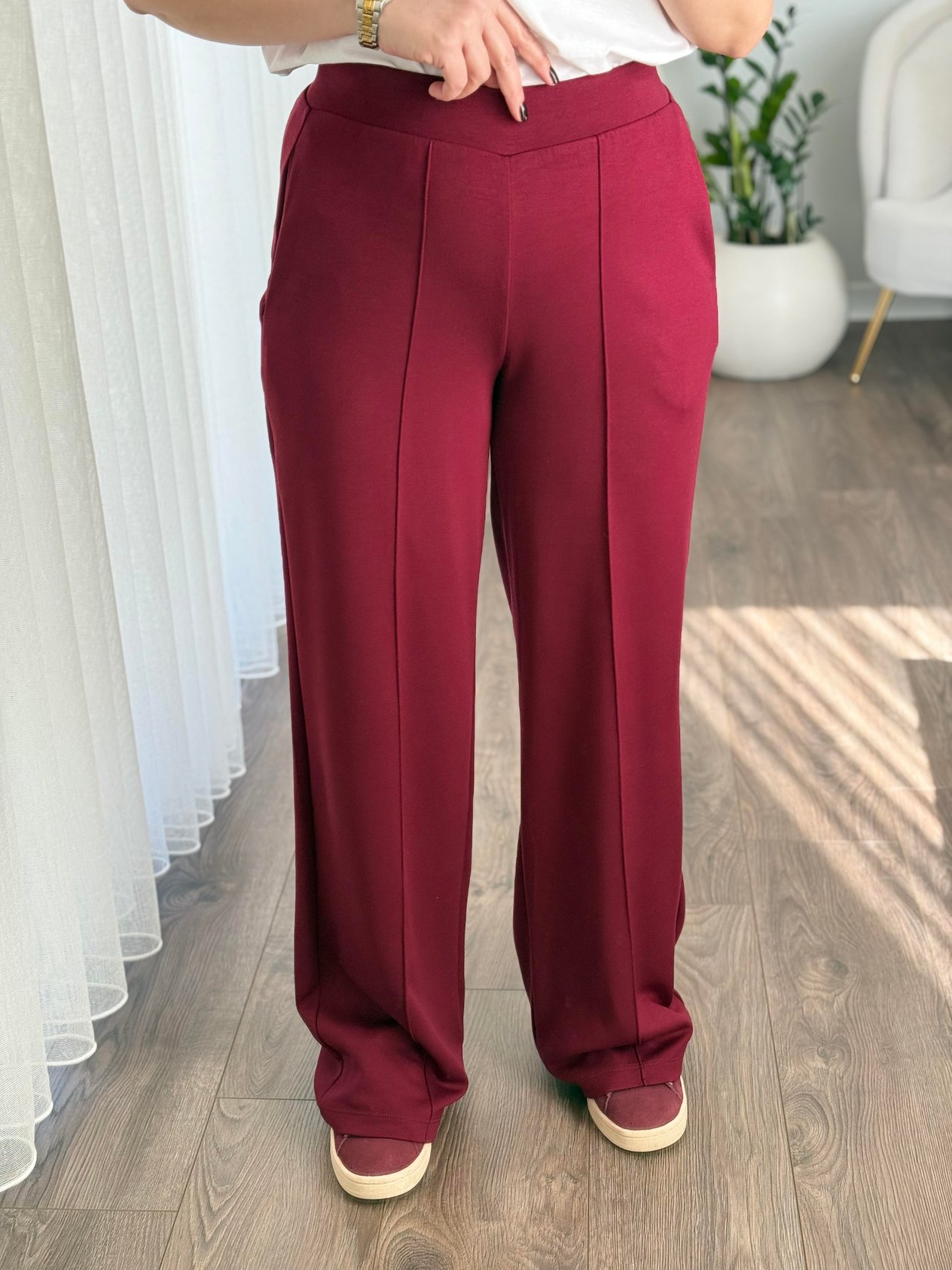 Modal Kumaş Çimalı Marka Eşofman Altı Bordo