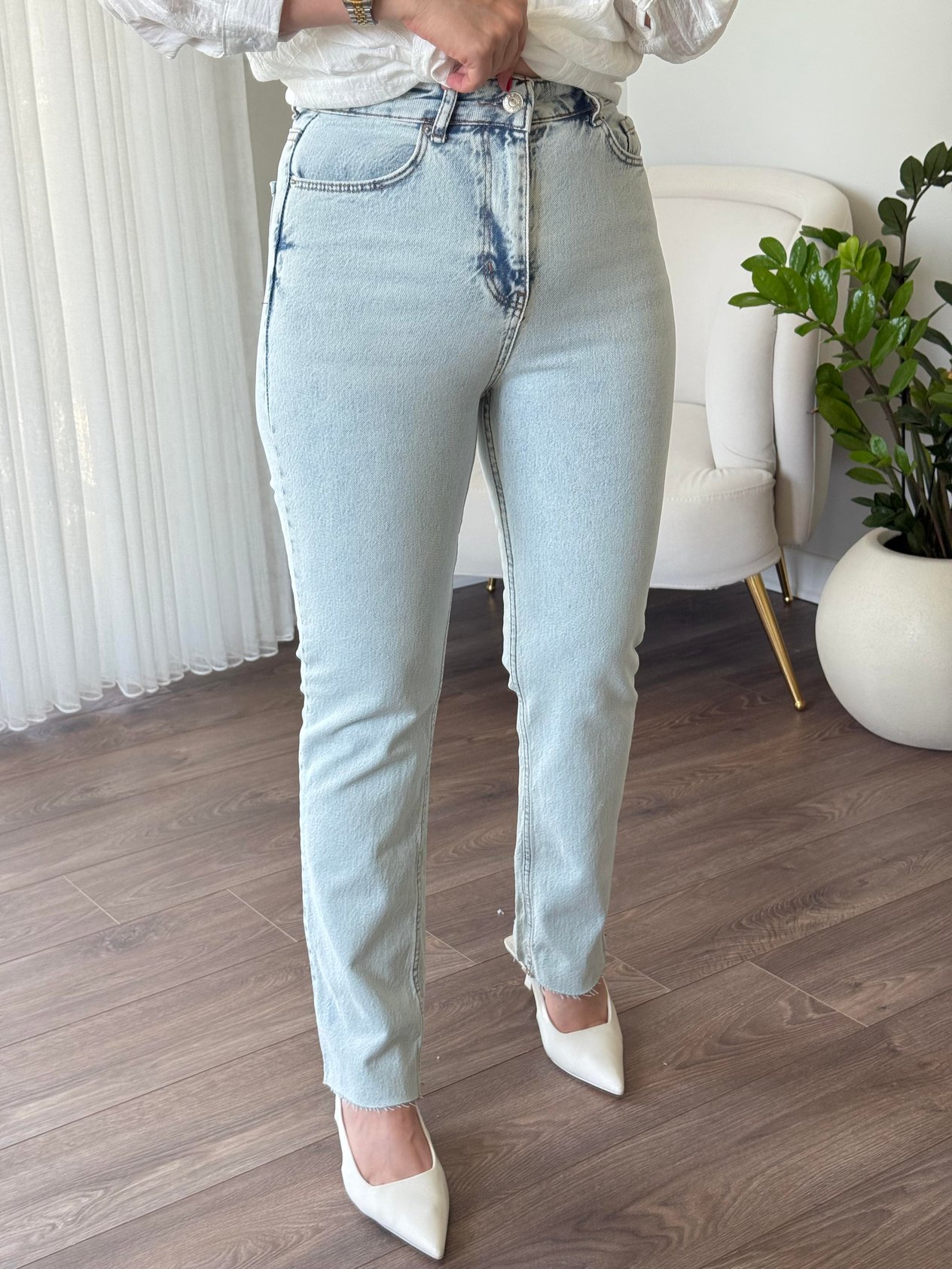 Zr Likralı Boy Fit Jean Kar Yıkama