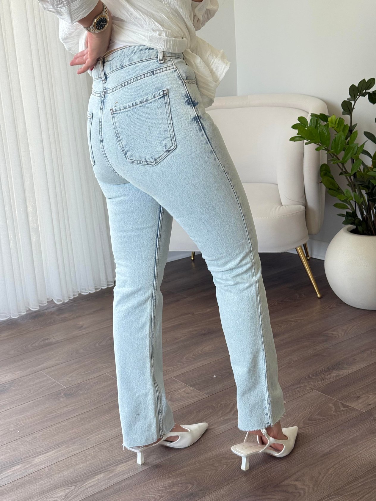 Zr Likralı Boy Fit Jean Kar Yıkama