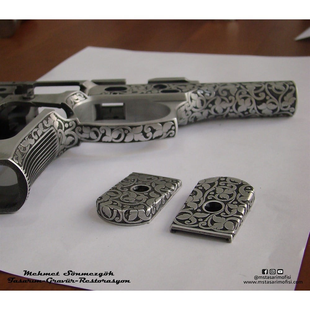 Beretta 92FS Gravür // Full Desen Özel Tasarım Gravür,Özel Kabzeli Modeli