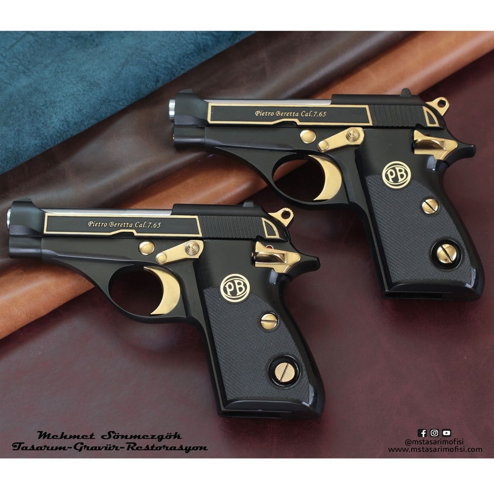 Beretta MOD 70 Modifiye // Kabartma Dekoratif Yazıı,Siyah Pleksi Kabze