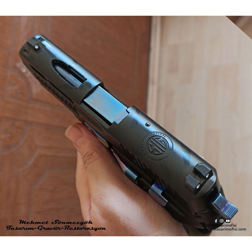 Sig Sauer P226 Modifiye // Mermi Delikli,3D Markalamalı Özel Tasarım