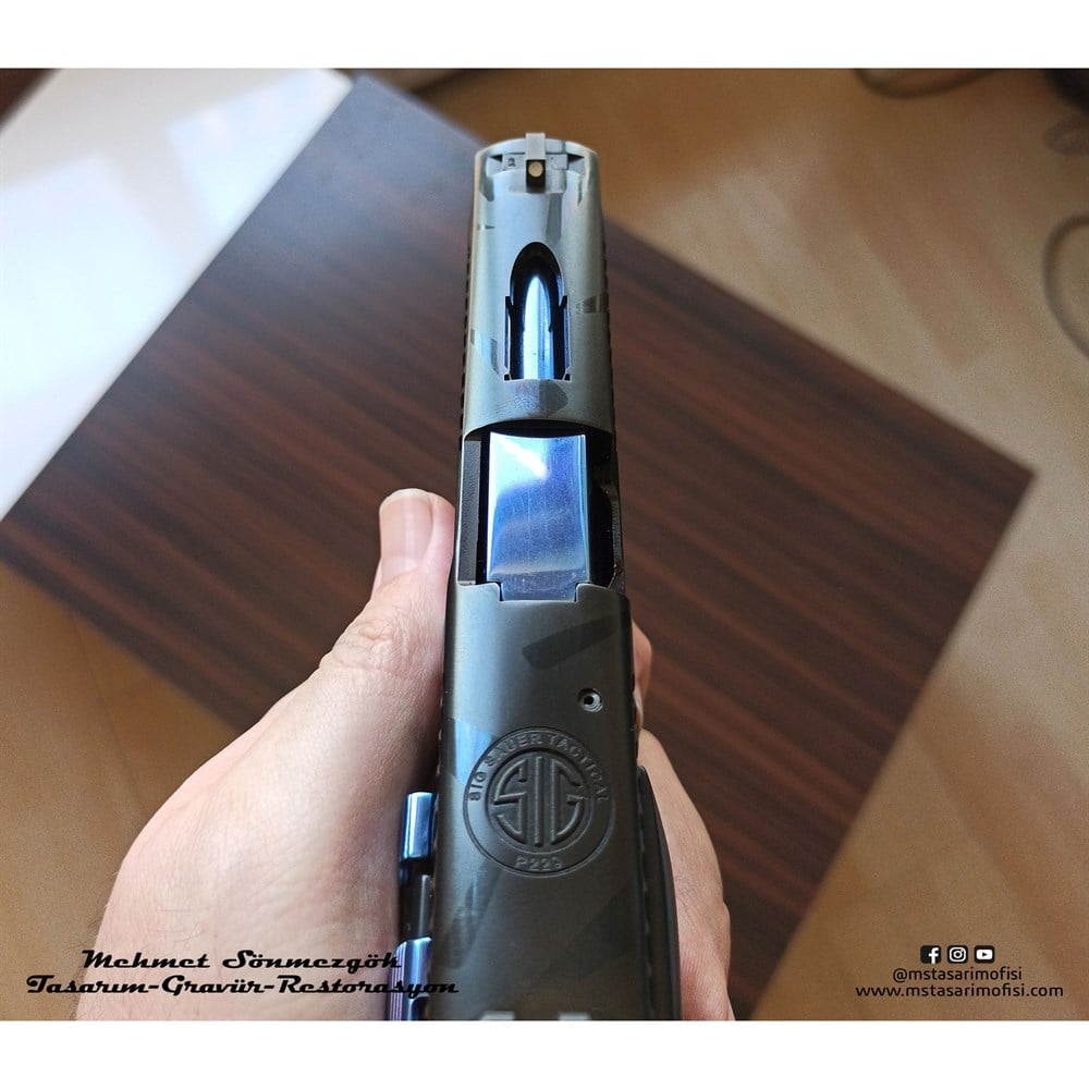Sig Sauer P226 Modifiye // Mermi Delikli,3D Markalamalı Özel Tasarım
