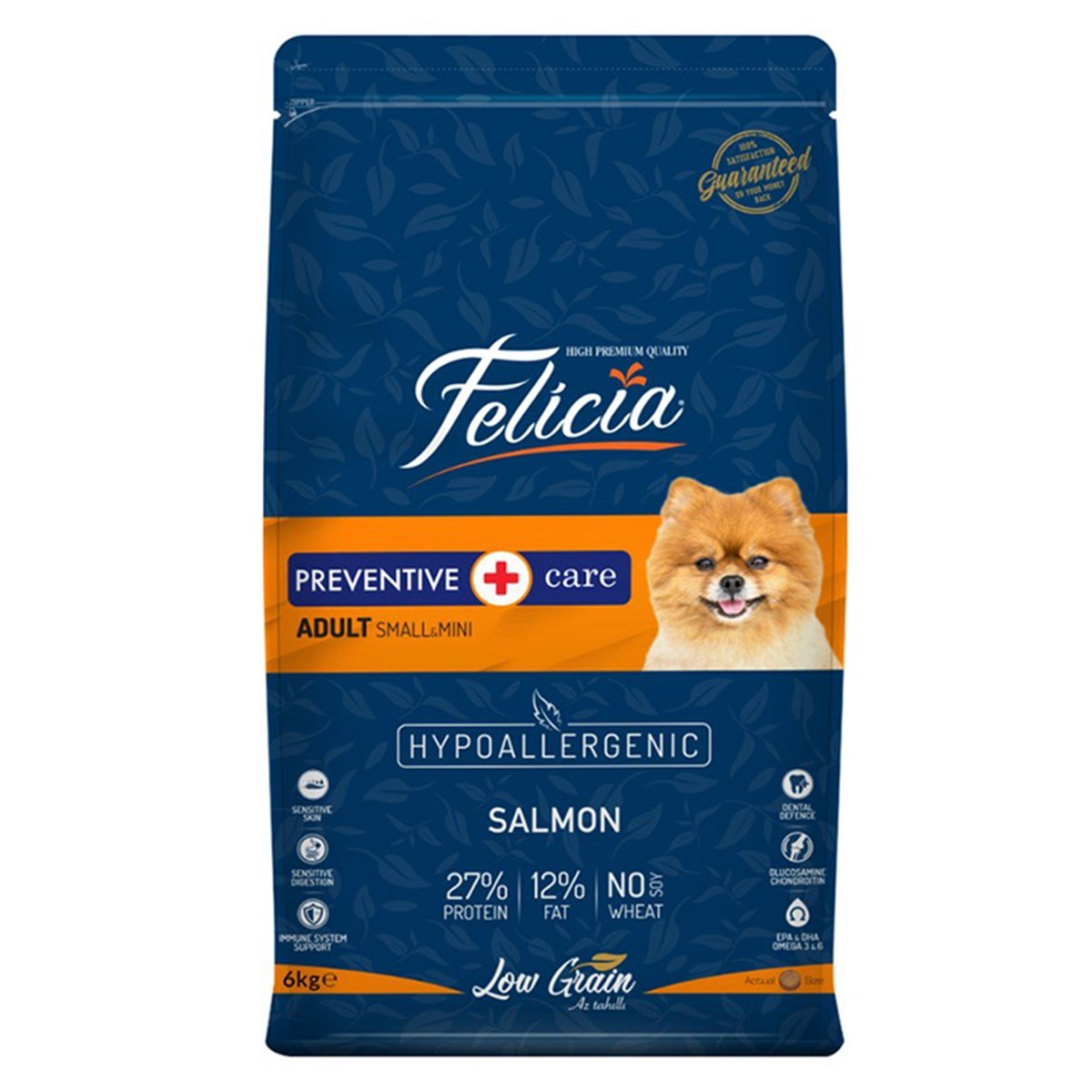 FELİCİA DÜŞÜK TAHILLI KÜÇÜK IRK SOMONLU YETİŞKİN KÖPEK MAMASI 6KG8681299606627